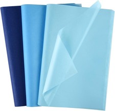 Morcheiong 60 Sheets Blue Tissue Paper Multicolor Art Gift Wrapping Tissue Pape