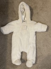 Infant Warm Winter Soft Blanket Lined One Piece Baby Bunting Suit sz 3-6 Months