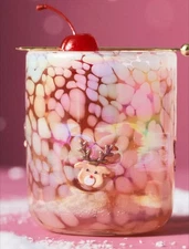 Anthropologie Festive Icon Juice Glass Reindeer New In Box🦌🎀❄️