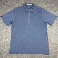 Criquet Shirt Mens XL Blue Performance Polo Short Sleeve Stretch Golf EUC