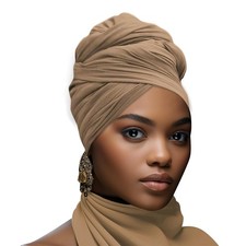 Stretch African Women's Head Wraps Long Jersey Turbans Multiple Color Options