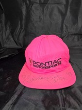 Vtg Pontiac Motorsports Hat Cap SnapBack Pink Car USA 90s Signed Richard Petty