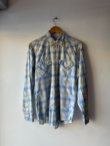 Vintage 1950s Dickson Jenkins Western Wear Dan River Fabric Plaid Pearl Snap