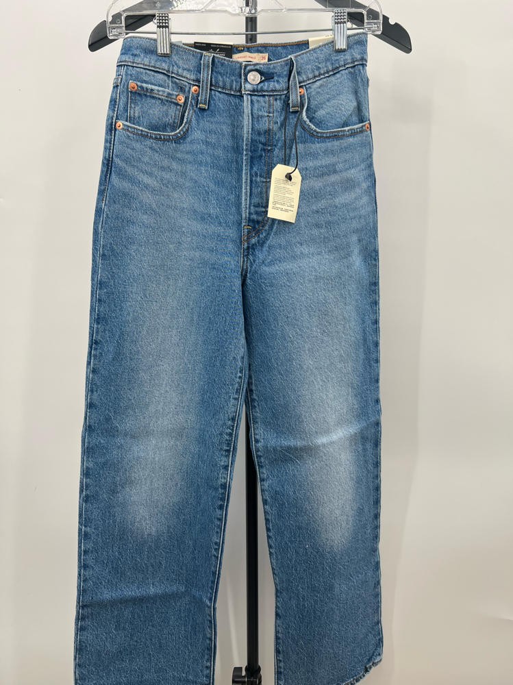 Pantalones de mezclilla para mujer Levi's premium ribcage tobillo recto nuevos con etiquetas, danza alrededor, 26X27
