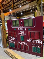 Vintage Fair-Play Indoor School Scoreboard 72"x78"x7" Working Red Basketball