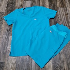 FIGS Scrub Set Technical Collection Caterina Teal Kade Scrub Pants Women s M