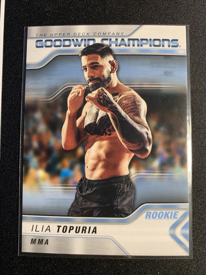 Lote de 3 tarjetas Ilia Topuria UFC Goodwin Champions Aw-5 verde neón y 2 tarjetas RC Foto 3 de 4