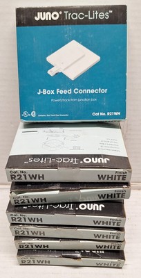 Lot Of 7 Juno Trac-Lites White J-Box Feed Connector with Cover FREE SHIPPING