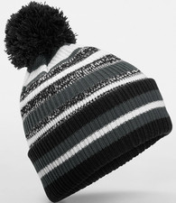Image of Beechfield BB474R Multi-Sport Fan Beanie Hat Pom Pom Fleece Lined