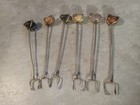Silver Tone Cocktail Forks With Gem Stone Tops Lot Of 6 — photo 2