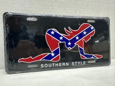 Vintage Rebel Sexy Lady Woman Southern Style License Plate Rat Rod - Man Cave