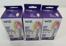 Lot of 3 -WiZ Candle Wi-Fi Smart LED Light Frosted Dimmable Color B12