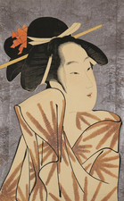 UTAMARO Takamizawa Utamaro Schönheit Holzschnitt Geisha  Japan signiert Ukiyo-e