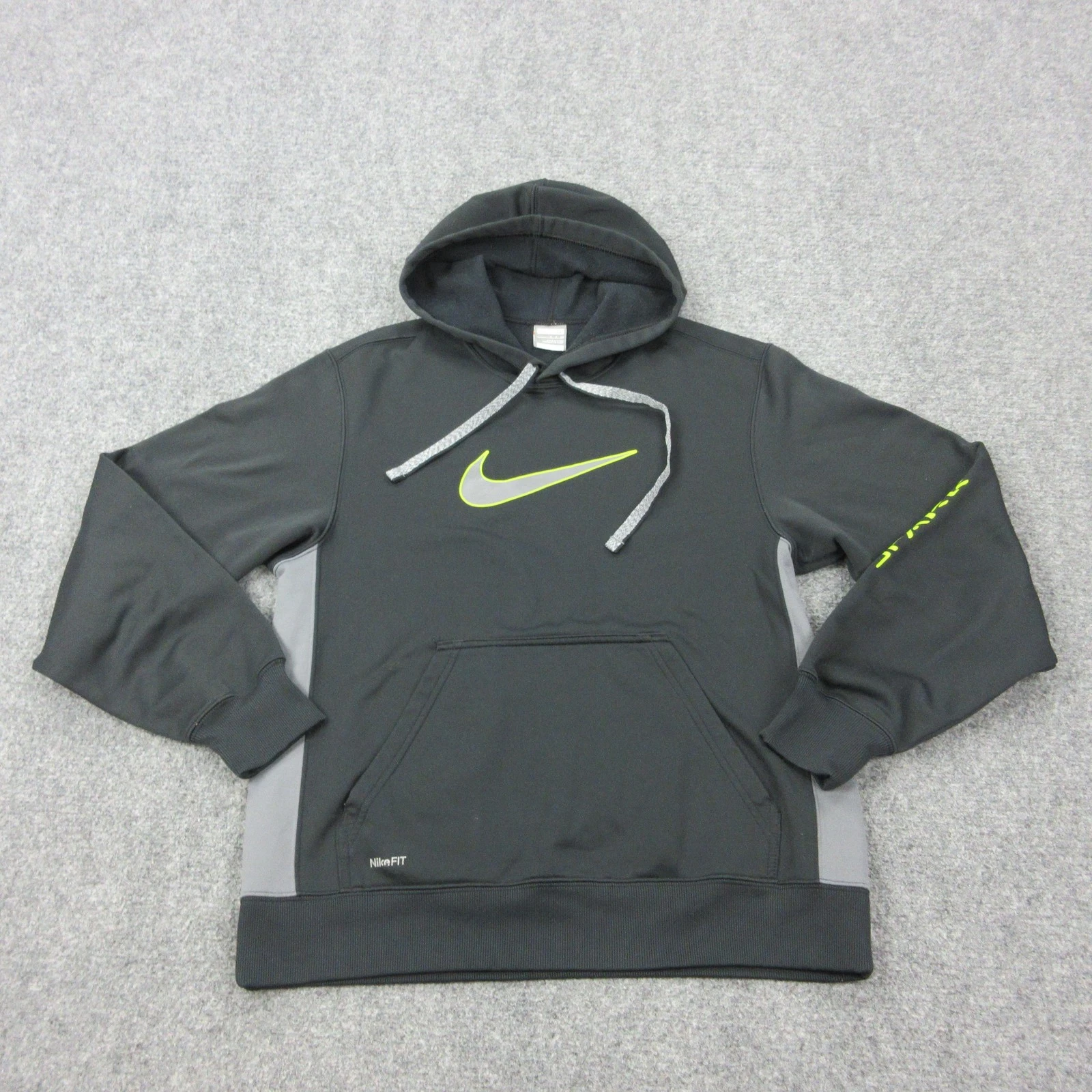 Nike Hoodie Mens Small Gray Fleece Pullover Sweatshirt Therma Swoosh 327920-010