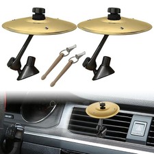 2 Pack Car Cymbal Air Vent, Mini Car Drum Set with Stick, Fun Musical Car Acc...