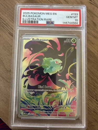2025 Pokemon Mega Evolution Bulbasaur Illustration Rare PSA 10 #133/132