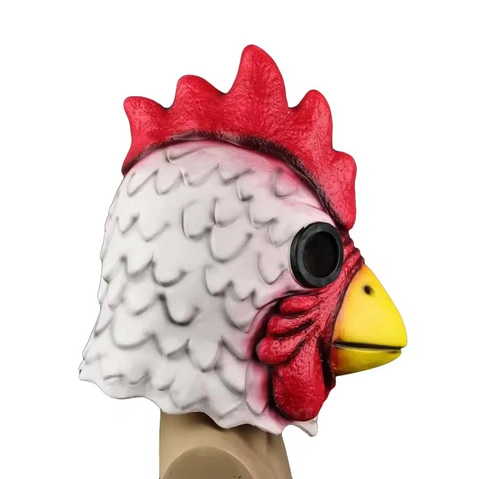 Máscara de cabeza de pavo de látex vestido de fantasía cabeza completa para juego de rol de festival de mascaradas Foto 3 de 4