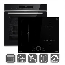 Autarkes Herdset: 60cm Einbaubackofen  + 59cm Induktionskochfeld  Pyrolyse