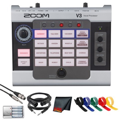 Zoom V3 Vocal Processor, Vocal Effects Pedal, 16 Studio Grade Effects