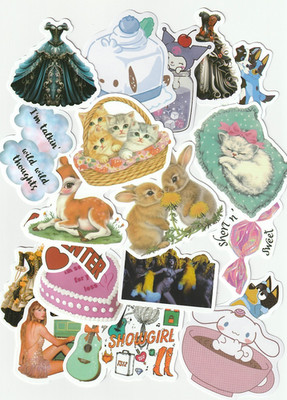 NEW STICKERS SWIFT SABRINA POPSTAR DOGS SANRIO BUNNYS BALLGOWNS CATS BEARS BLUEY