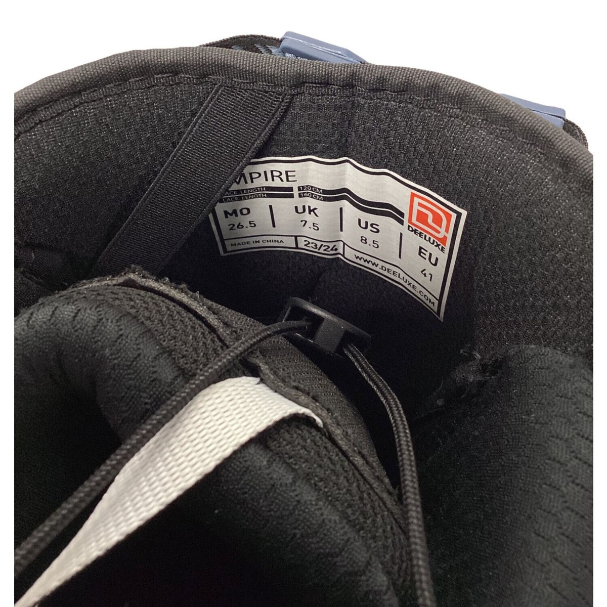 DEELUXE Snowboard Boots Men's Size 26.5cm Black x Blue Flex DEELUXE Snowboard Boots Men's Size 26.5cm Black x Blue Flex