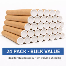 3" x 20" Round Cardboard Mailing Shipping Tubes w/ White End Caps 3-Ply 0.060"