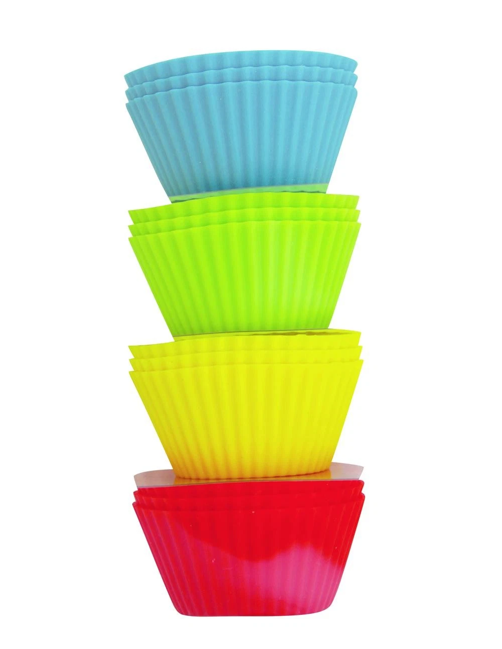Avanti Silicone Muffin Cups, Set of 12 (Red/Blue/Green/Yellow) - 9cm