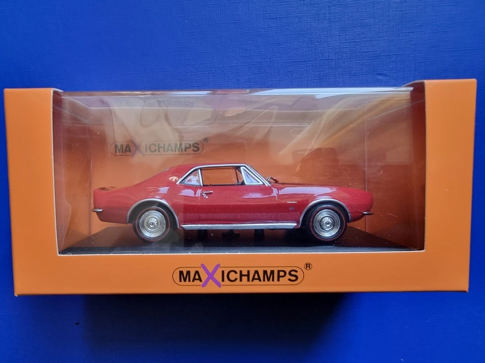 🔝1:43 Minichamps Maxichamps 1967 Chevrolet Camaro rot OVP NEU