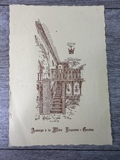 Auberge Mère Royaume Genève Switzerland Vintage Illustrated Postcard Hauet 1957