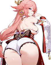 Yae Miko Waifu Sticker 6" Anime Car Decal Weatherproof