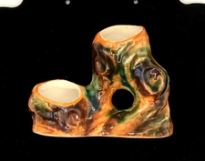 Vintage Ucagco Japan Hand Painted Floral Ceramic Double Vase