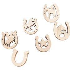 36 Pcs Kids Painting Toy Horseshoe Shaped Wood Slices Handmade Graffiti Chip