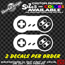 Nintendo SNES Controller Custom Vinyl sticker Car Window Mario NES Wii Laptop X2