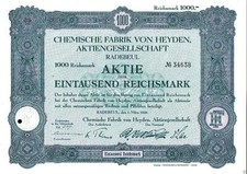 Chemische Fabrik von Heyden Aktiengesellschaft 1929 1000 RM