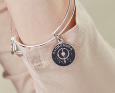 NEW Alex and Ani Harry Potter      Alohomora  Charm Silver Bangle Bracelet