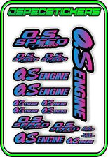 O.S ENGINES RC STICKER SHEET REMOTE CONTROL PLANE CAR OS SPEED TUNED P/FAD BLACK