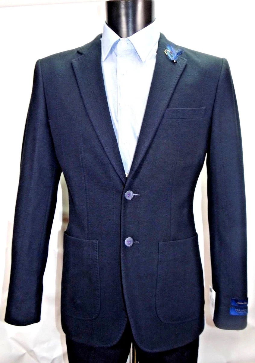 TED BAKER Tight Lines Navy Blue Ascari Jacket sz 40 RRP 325 BNWT
