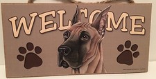 Welcome Great Dane Dog Breed Wood Sign/Wall Plaque