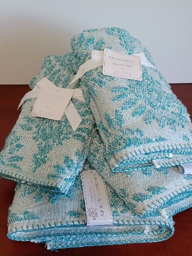 KASSADECOR QUICK DRY TOWEL SET TEAL FLORAL 6 PC SERVICE FOR 2 - BRAND NEW