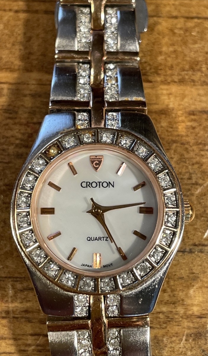 ladies Croton stainless steel & rose gold tone watch clear  display picture 3