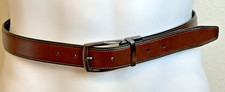 Men's Reversible Black/Brown Faux Leather Belt Size 30-32 Gunmetal Buckle