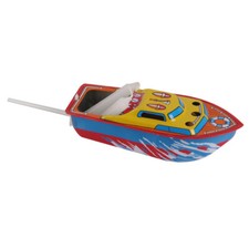 Colorful Pop Pop Boat Powered with Candle Retro Tin Toy Vintage Collectible .