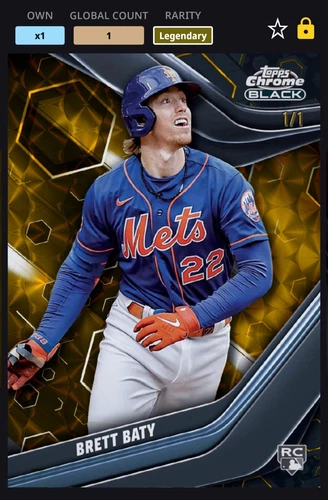 **Digital** 2023 Topps Bunt BRETT BATY Topps Chrome Black SUPERFRACTOR RC 1/1