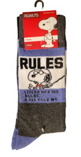 Socks - 2 Pair - Shoe Size 6.5-12 - New - Peanuts Snoopy Rules