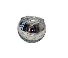 24 Silver Votive Candle Holders Table Centerpieces Speckled Round Mercury Glass