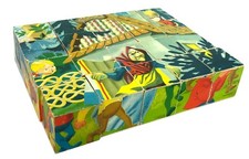 Vintage 1950s Hermann Eichhorn 20 Wooden Block Puzzle Set Fairytales 6 Puzzles