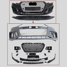 for 2017- 2019 A4 S4 RS4 style front bumper cover grille molding conversion kit