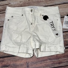 Celebrity Pink Shorts Juniors White Denim Cuf...
