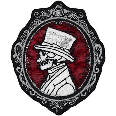 EXPRESS-STICKEREI GMBH Toppa Sklelet Ritratto Uomo Teschio Patch Ricamata Applicazione Skull