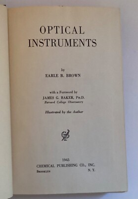 Optical Instruments; Brown; HB; 1945 first edition
